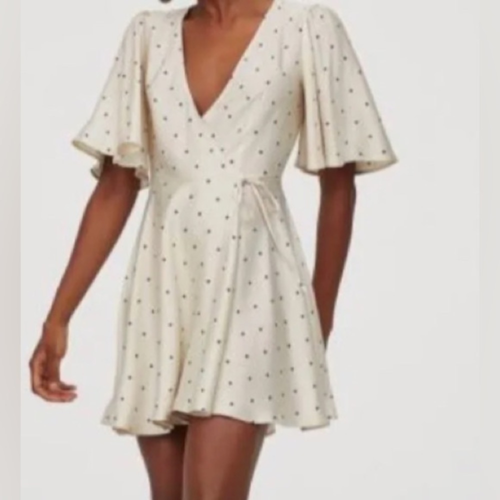 H&M Cream Polka Dot Mini Dress